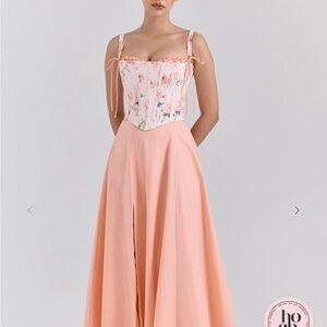 Clarabelle Reversible Floral Corset Top with Peach DressSize L cup size D-E